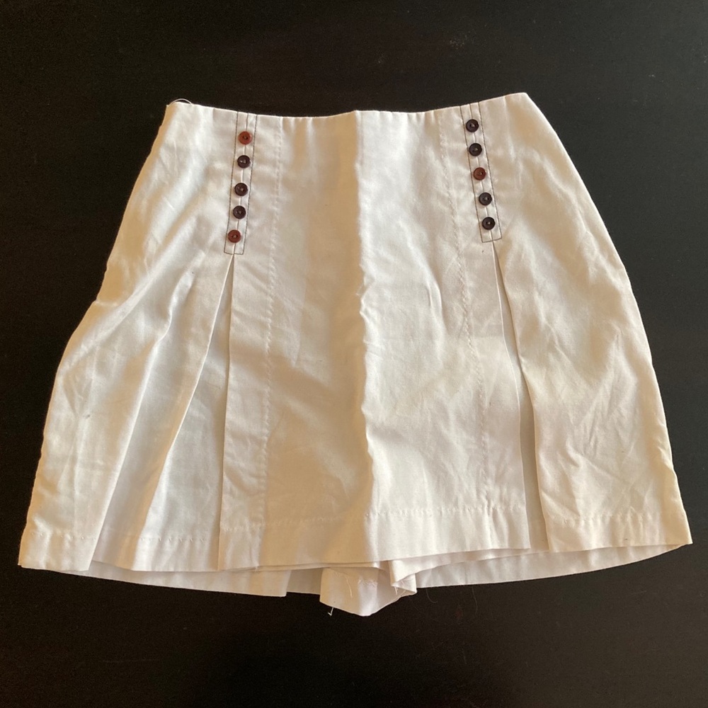 Vintage 1960s white mini skirt / skort XS